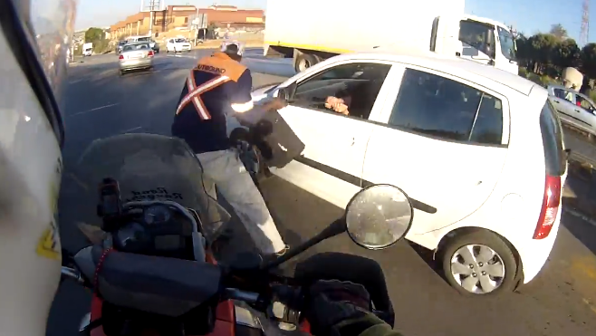 Heroic biker foils shocking South African smash and grab